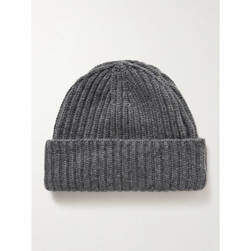 DRAKE'S Cashmere Beanie grey